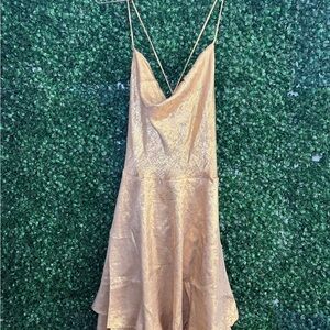 SHEIN Gold Backless Dress